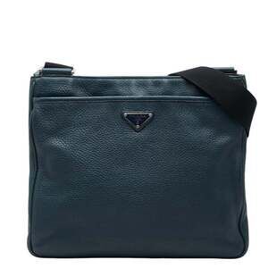 PRADA Blue Leather Shoulder Bag
